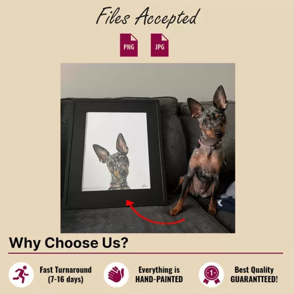 Custom Hand-Painted Pet Portrait (One or Multiple Photos merged) - Image 3